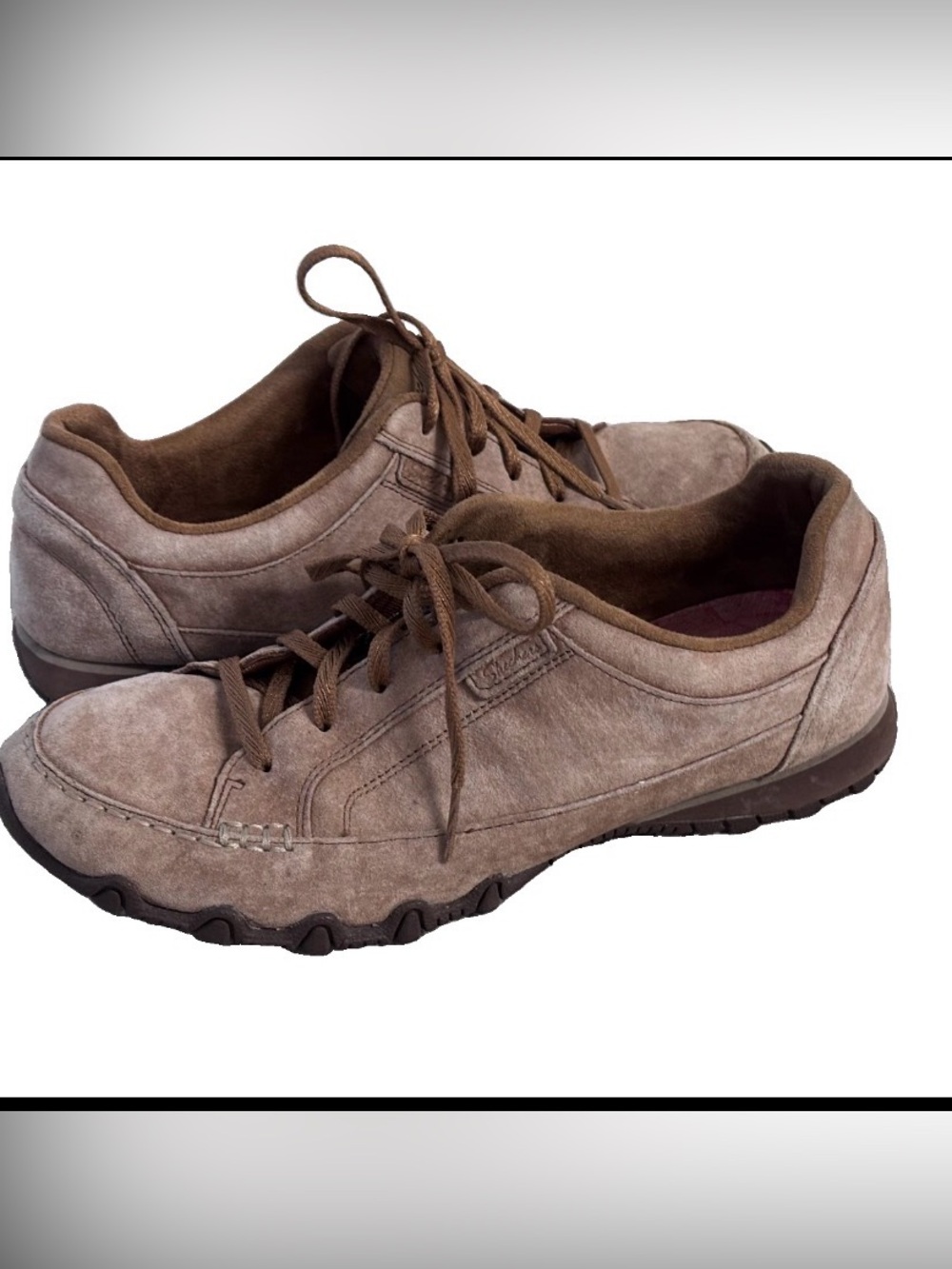 Skechers Bikers Curbed Memory Foam Walking‎ Sneakers Brown Suede Shoes Size 9